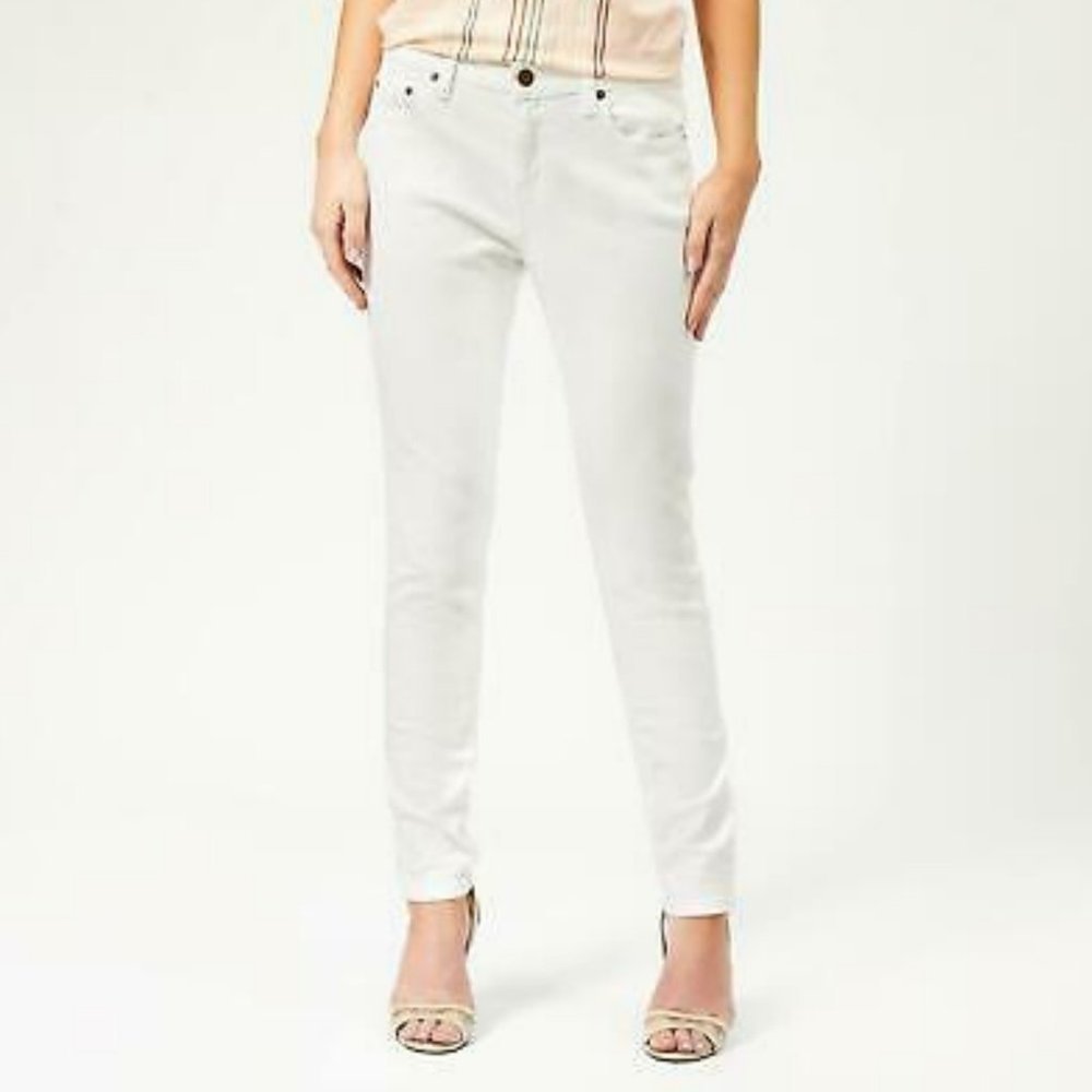 MICHAEL KORS Cream Classic Mid Rise Skinny Jeans